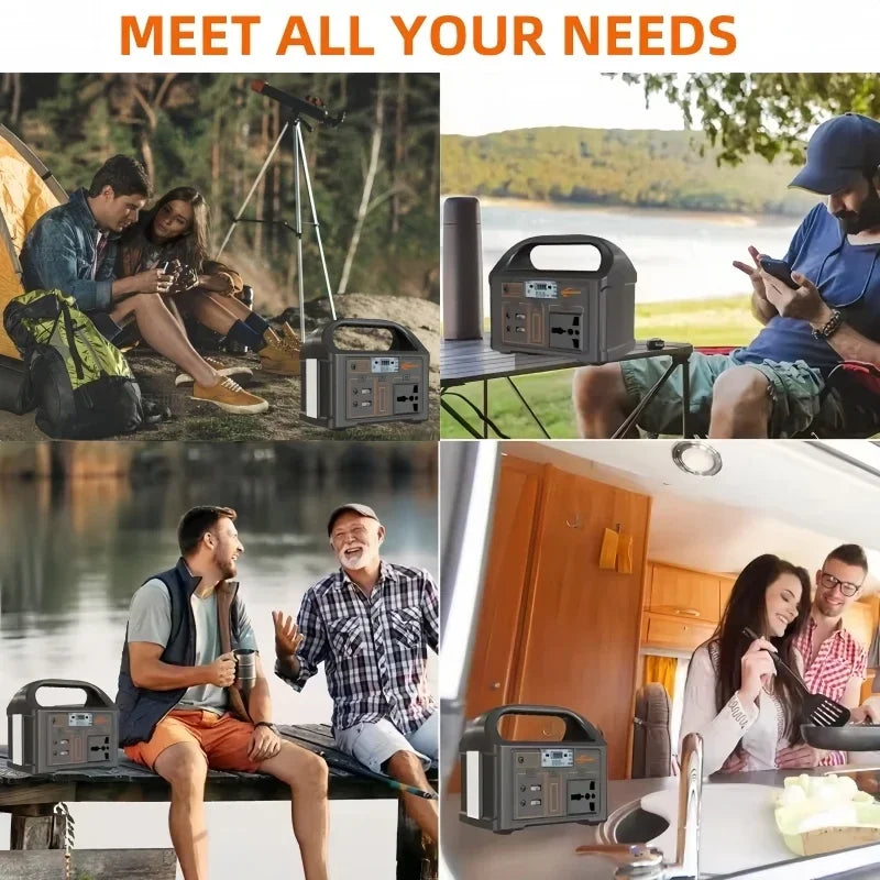 Solar-Powered 100W Portable Generator – 24000mAh Camping Power Station with LED & AC Outlets