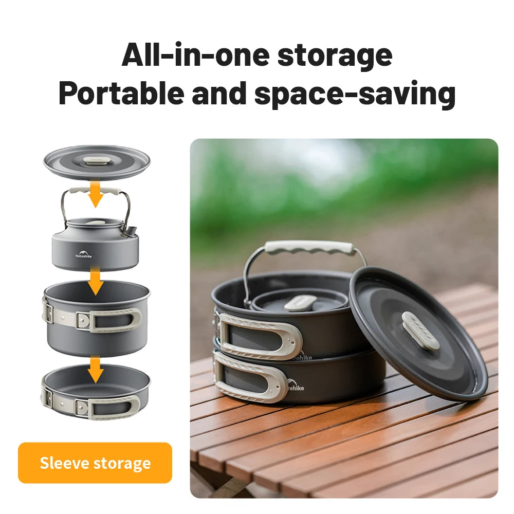 Portable Camping Kitchenware Set (Collapsible Frying Pan & Kettle)