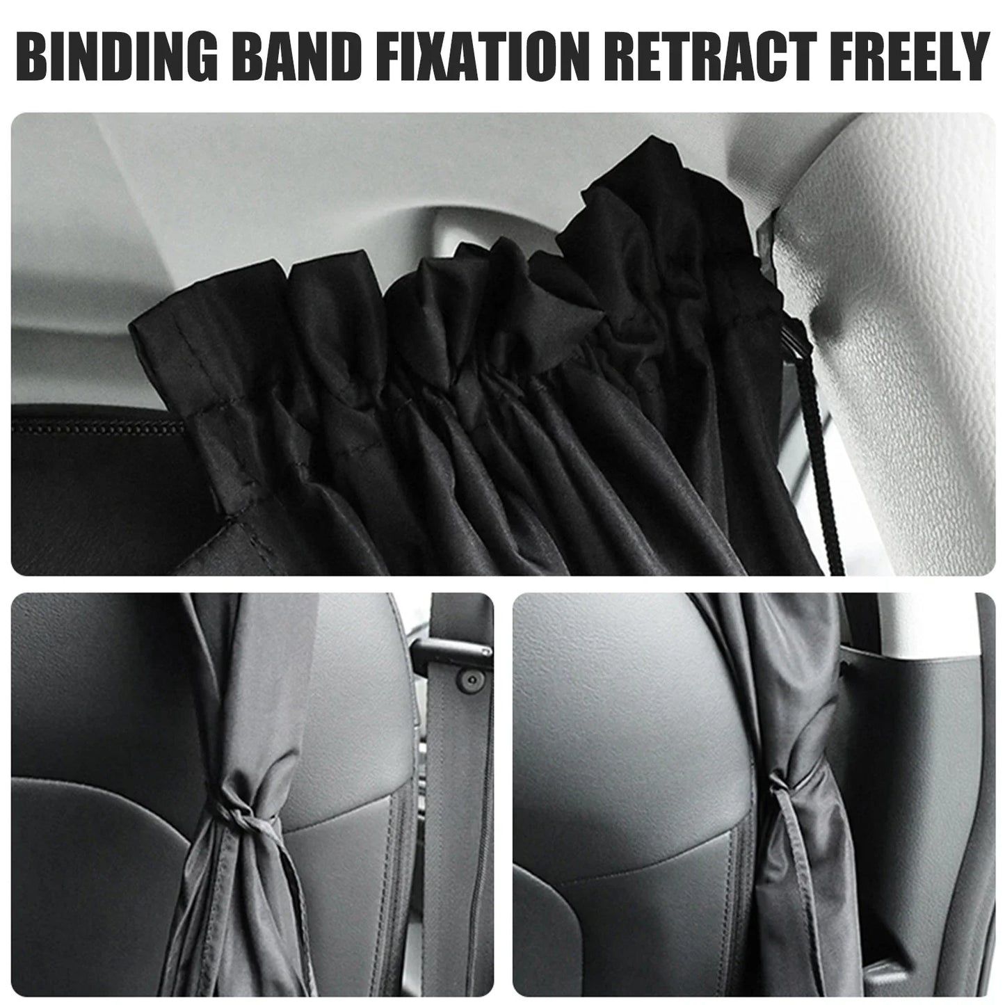 Universal Car Privacy Curtains – Blackout Divider for Rear Seat & Side Window Shades
