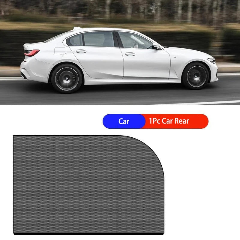 Elastic Mesh Car Window Shades – UV & Mosquito Protection for Front & Rear Side Windows