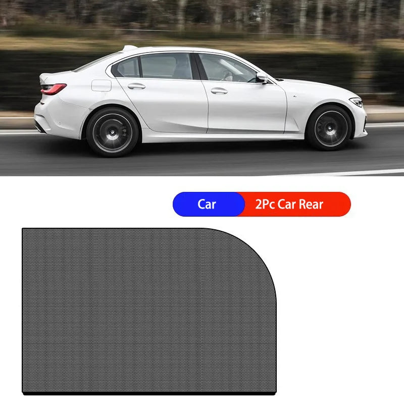 Elastic Mesh Car Window Shades – UV & Mosquito Protection for Front & Rear Side Windows