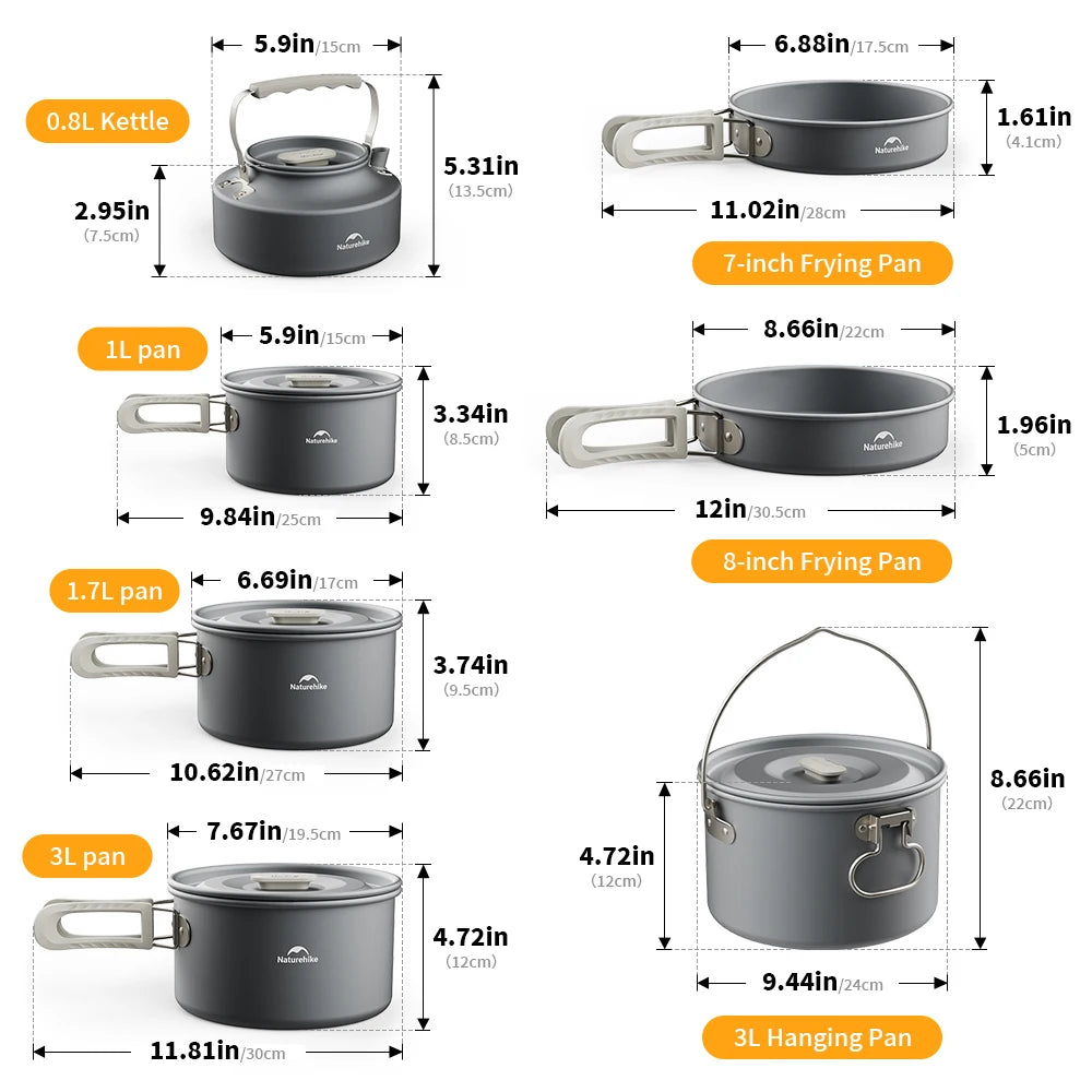 Portable Camping Kitchenware Set (Collapsible Frying Pan & Kettle)