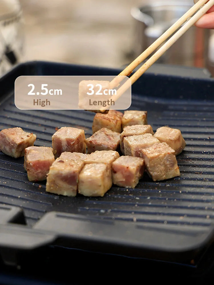 Portable Non-Stick BBQ Grill Plate (32x26cm Korean Barbecue Style)