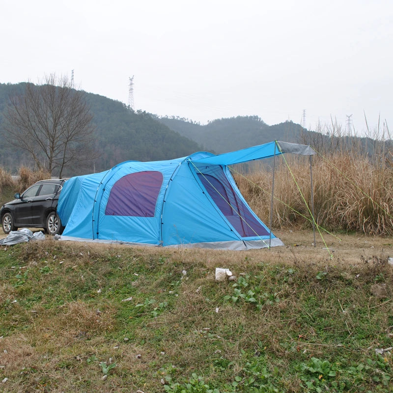 Upgraded SUV Rear Tent (5-8 Persons) with Awning & Support Poles