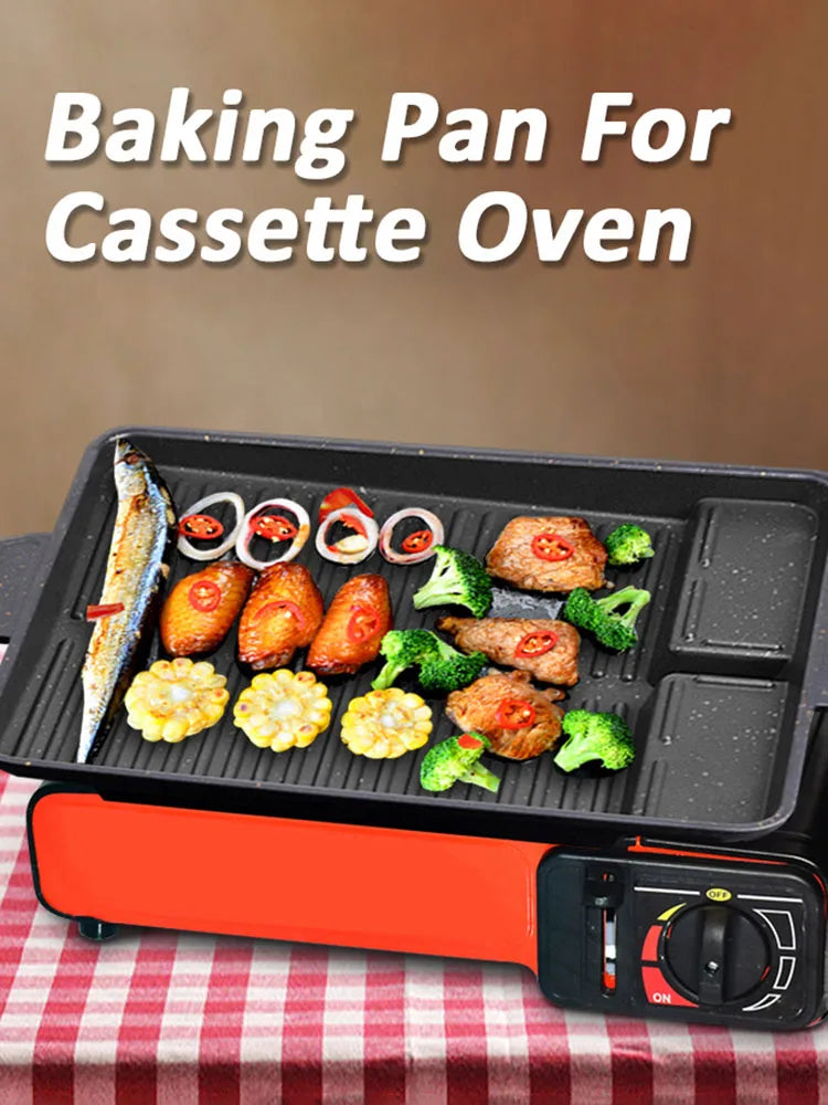 Portable Non-Stick BBQ Grill Plate (32x26cm Korean Barbecue Style)