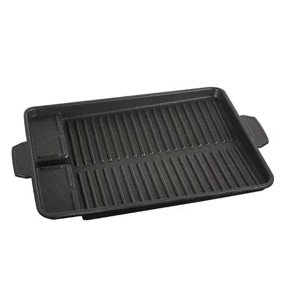 Portable Non-Stick BBQ Grill Plate (32x26cm Korean Barbecue Style)