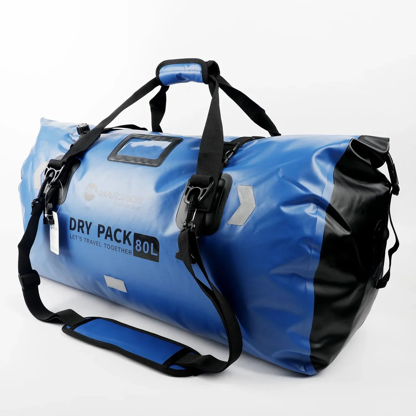 Waterproof Dry Duffel Bag (50L & 80L) Roll-Top with Straps for Kayaking & Rafting