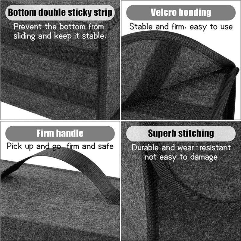 Soft Felt Anti-Slip Car Trunk Organizer & Storage Box