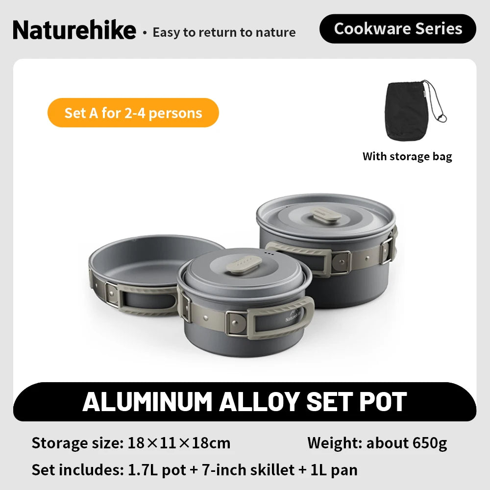 Portable Camping Kitchenware Set (Collapsible Frying Pan & Kettle)