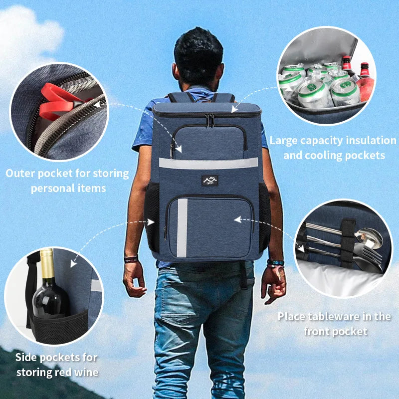 Outdoor Insulated Thermal Cooler Backpack