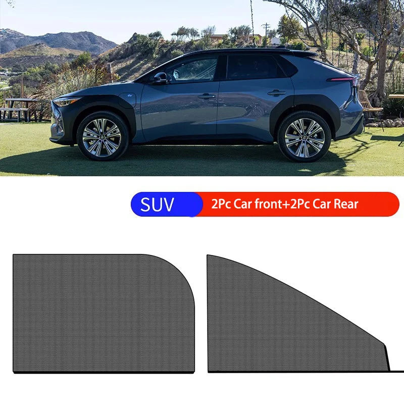 Elastic Mesh Car Window Shades – UV & Mosquito Protection for Front & Rear Side Windows