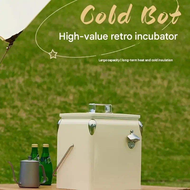 Outdoor 13L Portable Cooler Box (Vintage Style Car Fridge)