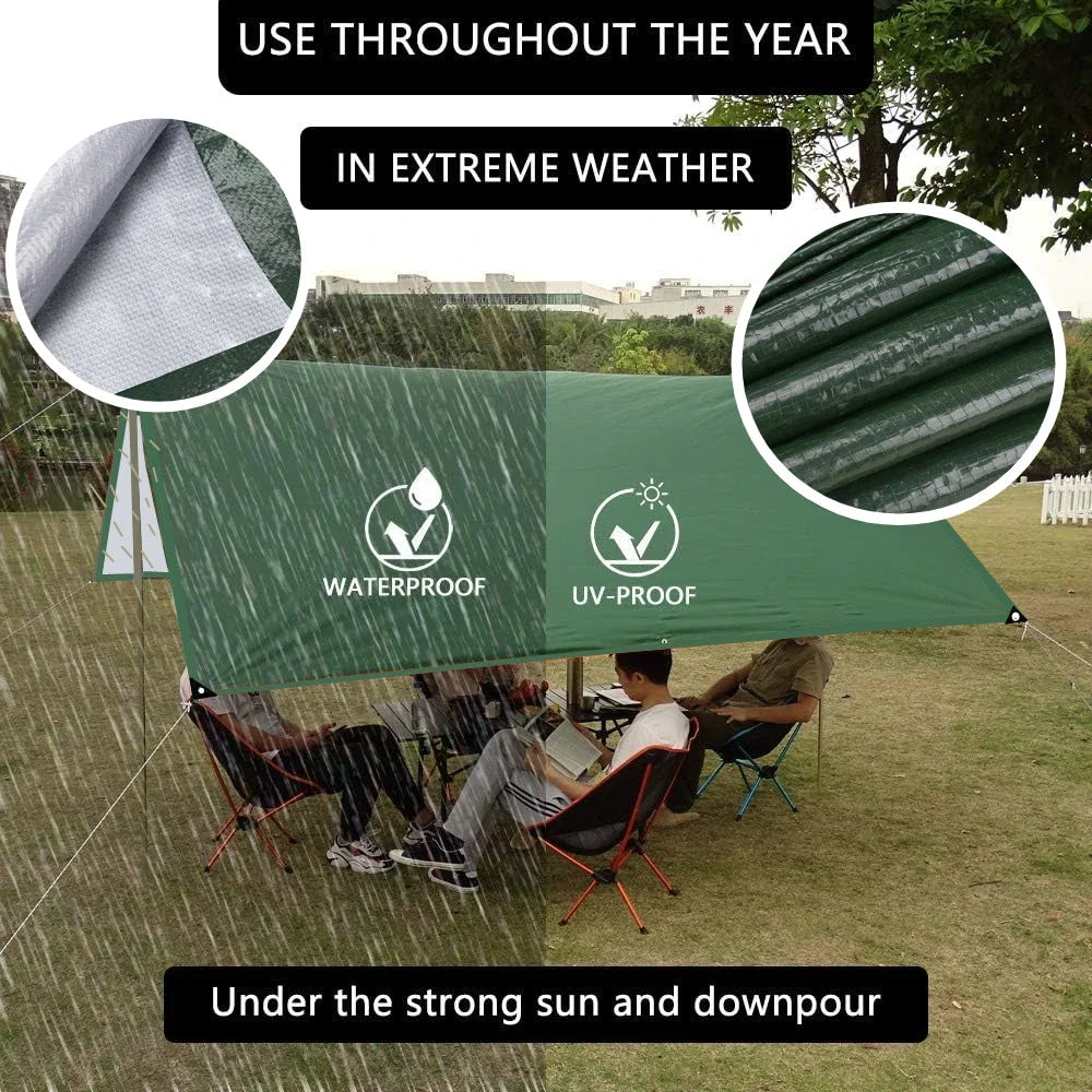 Car Side Awning with Poles (Waterproof Rooftop Tent & Camping Shelter)