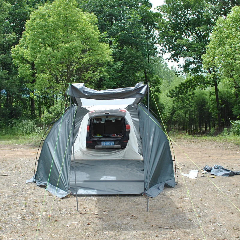 Upgraded SUV Rear Tent (5-8 Persons) with Awning & Support Poles