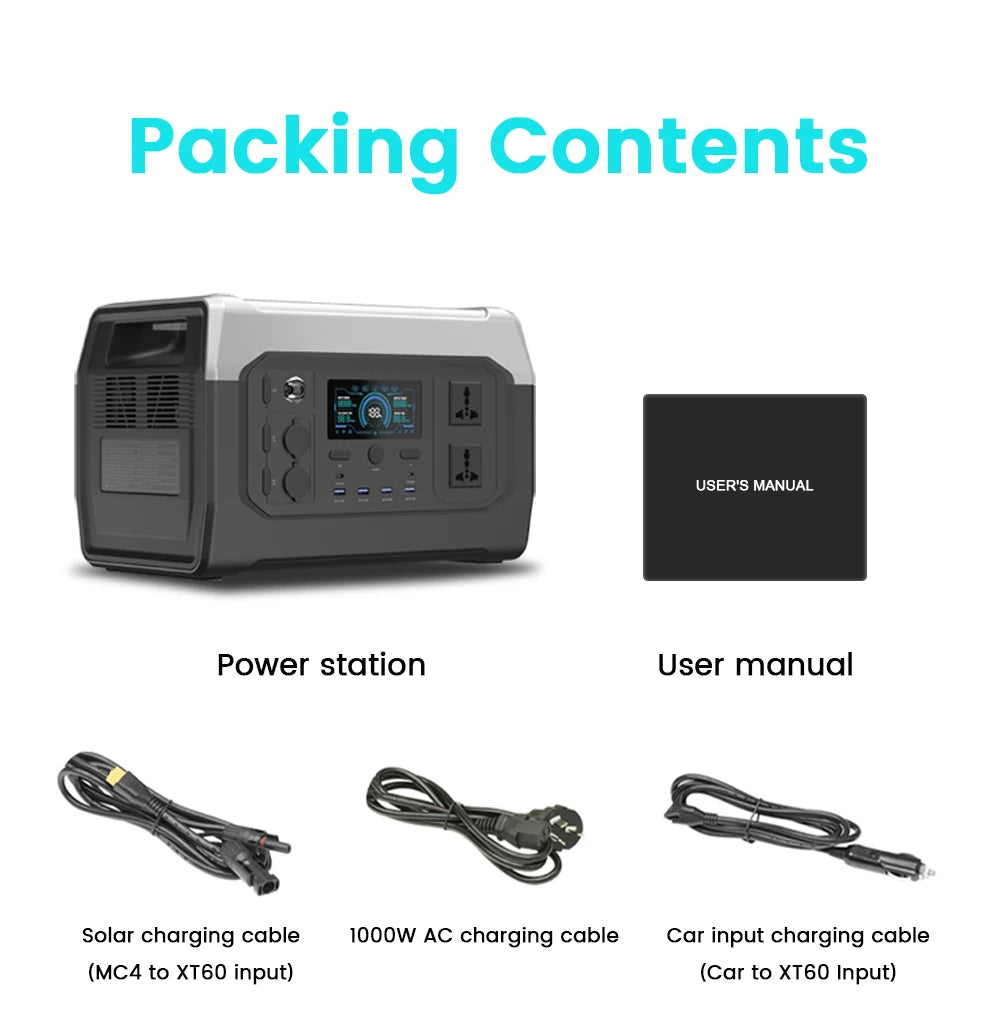 Portable Camping Power Station (500W to 2600W Solar Generator & Backup Battery)