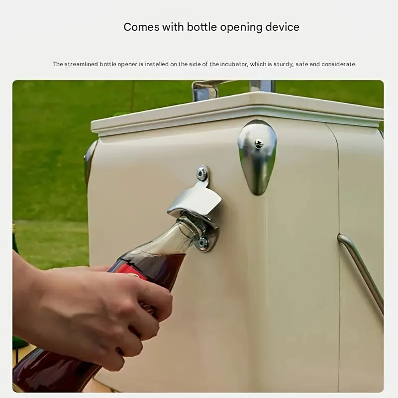 Outdoor 13L Portable Cooler Box (Vintage Style Car Fridge)