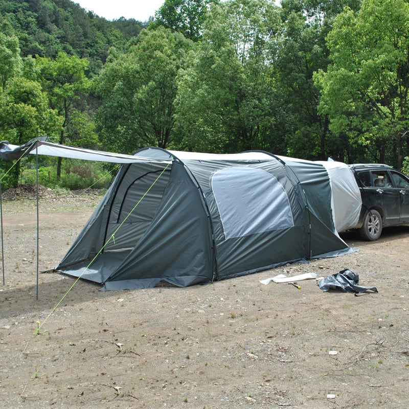 Upgraded SUV Rear Tent (5-8 Persons) with Awning & Support Poles
