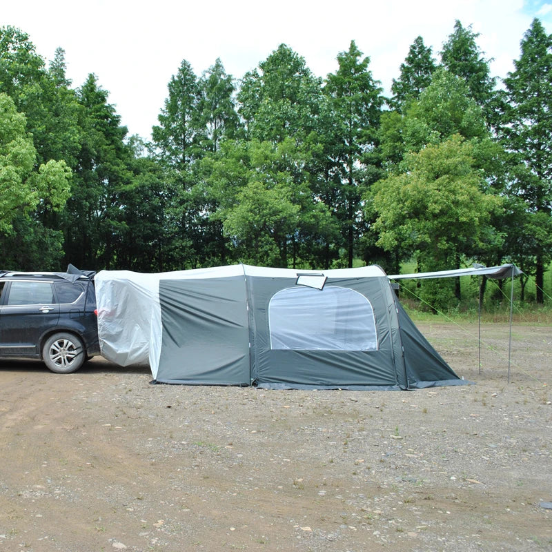 Upgraded SUV Rear Tent (5-8 Persons) with Awning & Support Poles
