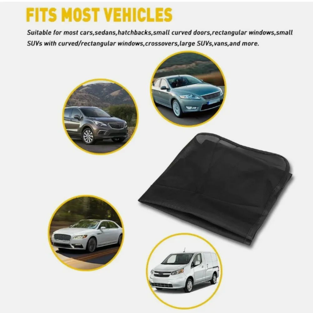 Car Window & Door Anti-Mosquito Screens (4PCS Breathable with Ventilation & Cooling Nets)
