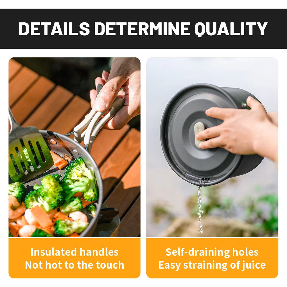 Portable Camping Kitchenware Set (Collapsible Frying Pan & Kettle)