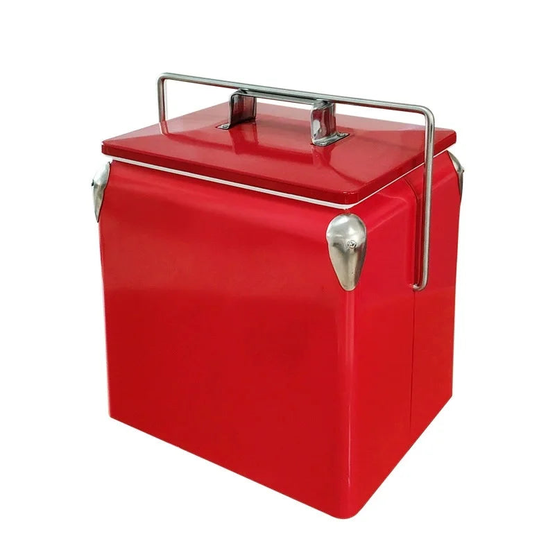Outdoor 13L Portable Cooler Box (Vintage Style Car Fridge)