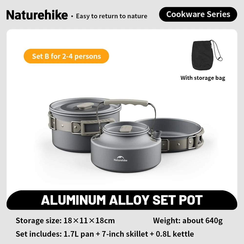 Portable Camping Kitchenware Set (Collapsible Frying Pan & Kettle)