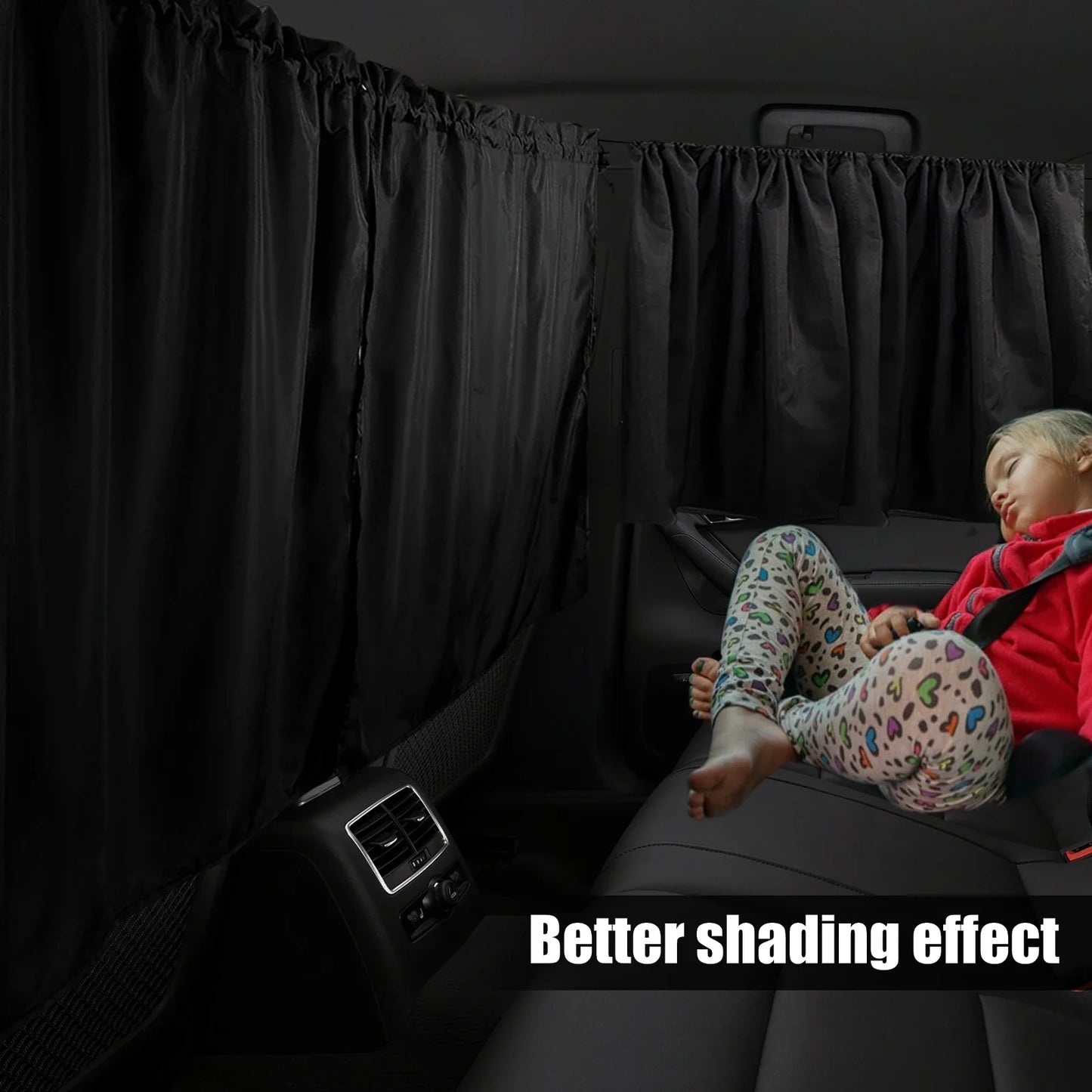 Universal Car Privacy Curtains – Blackout Divider for Rear Seat & Side Window Shades