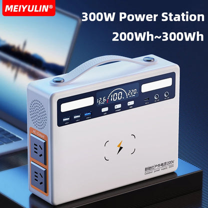Portable 300W Solar Generator – 81000mAh Power Station with Wireless & USB-C Charging for Outdoors