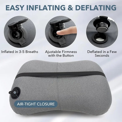Ultra-Light Inflatable Travel Pillow with Removable Cover