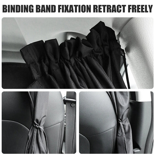 Universal Car Privacy Curtains – Blackout Divider for Rear Seat & Side Window Shades