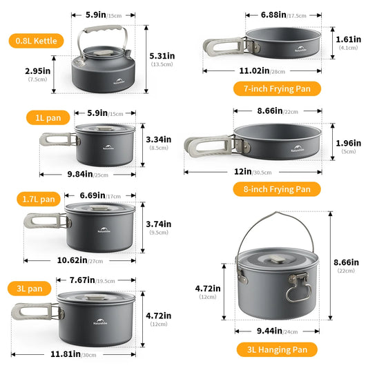 Portable Camping Kitchenware Set (Collapsible Frying Pan & Kettle)
