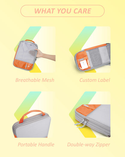 Durable & Lightweight Organizer Compression Packing Cubes Bags Set (2/4/6)