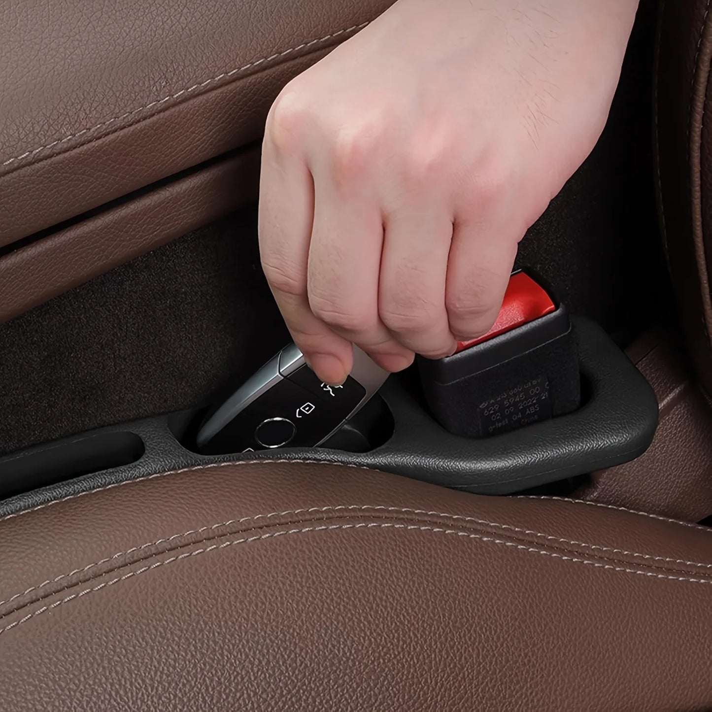 Car Seat Gap Storage Organizer – 2PC Waterproof PU Gap Fillers with Grooves