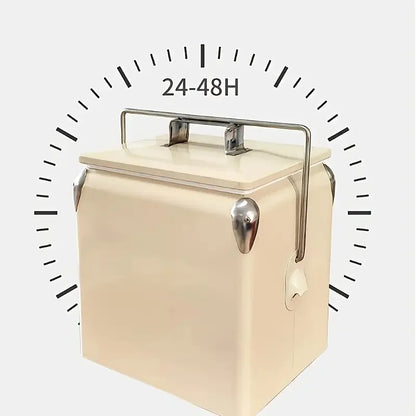 Outdoor 13L Portable Cooler Box (Vintage Style Car Fridge)