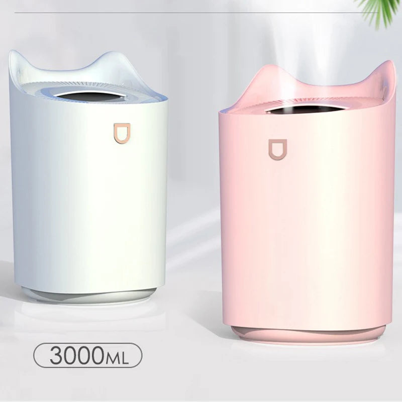 2L Light Humidifier Home Desktop Air Water Replenishment And Humidification Cat Ear Shaped Portable Ultrasonic Air Humidifier