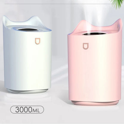 2L Light Humidifier Home Desktop Air Water Replenishment And Humidification Cat Ear Shaped Portable Ultrasonic Air Humidifier