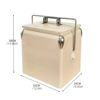 Outdoor 13L Portable Cooler Box (Vintage Style Car Fridge)