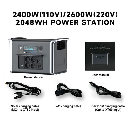 Portable Camping Power Station (500W to 2600W Solar Generator & Backup Battery)