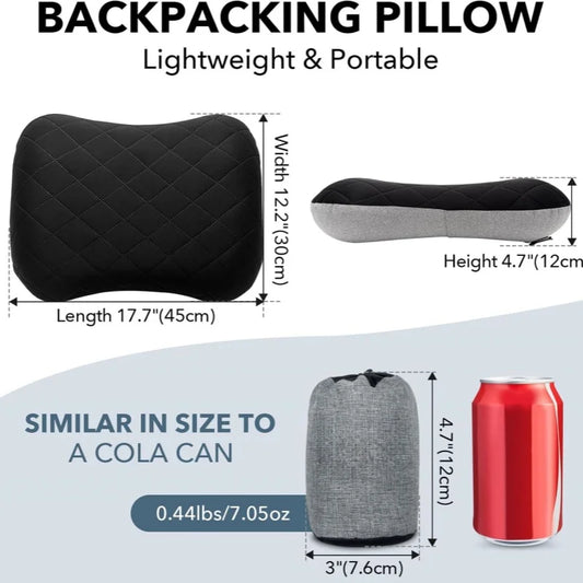 Ultra-Light Inflatable Travel Pillow with Removable Cover