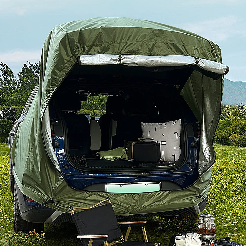 Outdoor SUV/MPV & Cat Tail Tent (Roof Extension Sunshade, Rainproof & Anti-Mosquito. NO POLES)