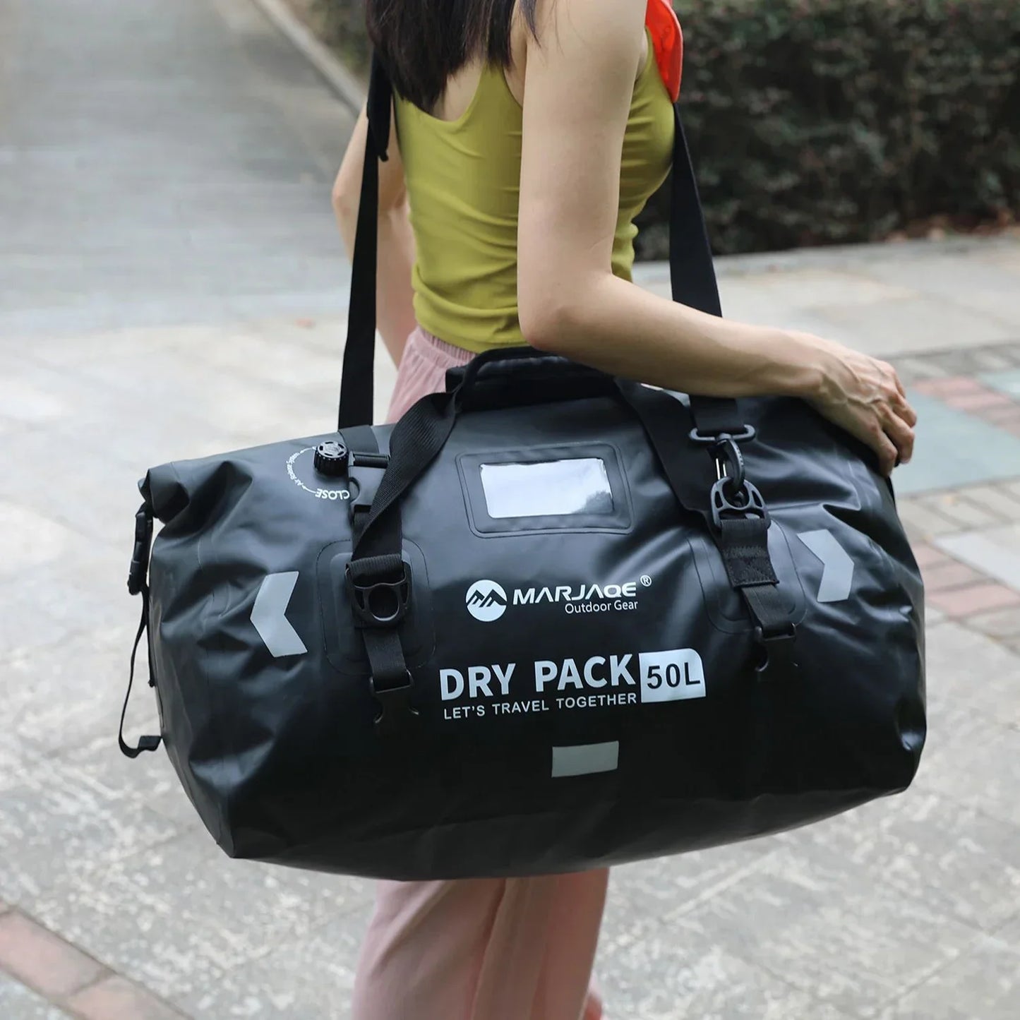 Waterproof Dry Duffel Bag (50L & 80L) Roll-Top with Straps for Kayaking & Rafting