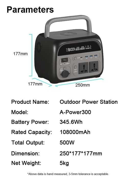 Portable Camping Power Station (500W to 2600W Solar Generator & Backup Battery)