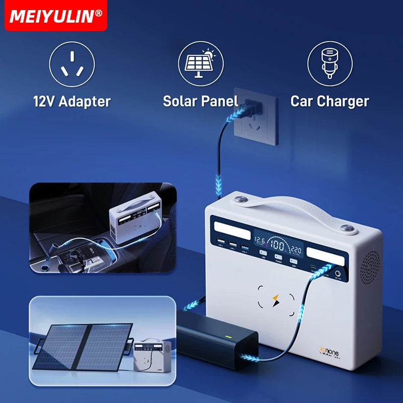 Portable 300W Solar Generator – 81000mAh Power Station with Wireless & USB-C Charging for Outdoors