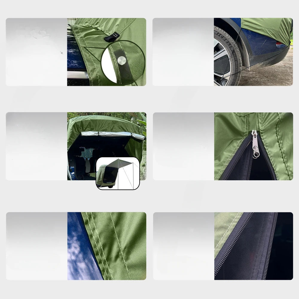 Outdoor SUV/MPV & Cat Tail Tent (Roof Extension Sunshade, Rainproof & Anti-Mosquito. NO POLES)