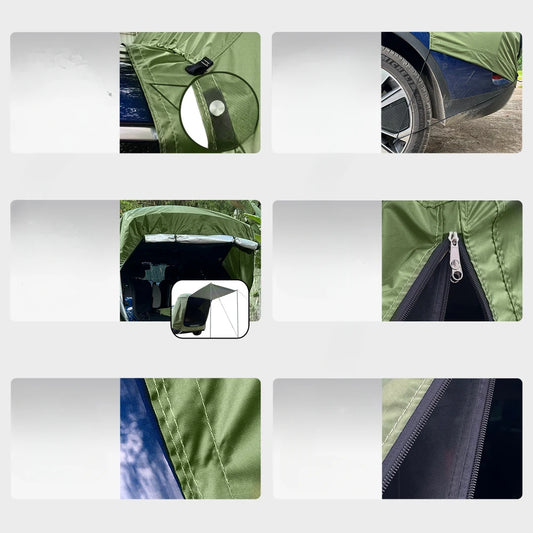 Outdoor SUV/MPV & Cat Tail Tent (Roof Extension Sunshade, Rainproof & Anti-Mosquito. NO POLES)