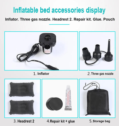 Multifunctional PVC Flocked Mattress Inflatable Car Bed