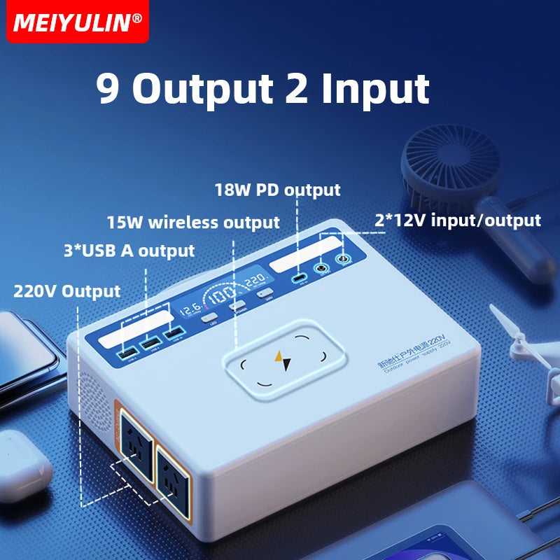Portable 300W Solar Generator – 81000mAh Power Station with Wireless & USB-C Charging for Outdoors