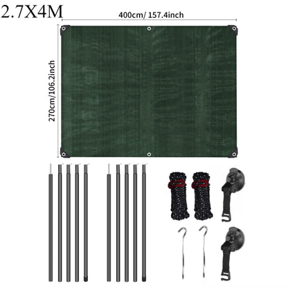 Car Side Awning with Poles (Waterproof Rooftop Tent & Camping Shelter)