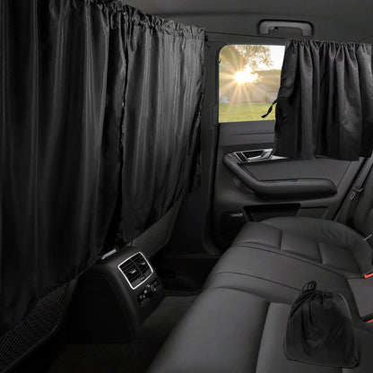 Universal Car Privacy Curtains – Blackout Divider for Rear Seat & Side Window Shades