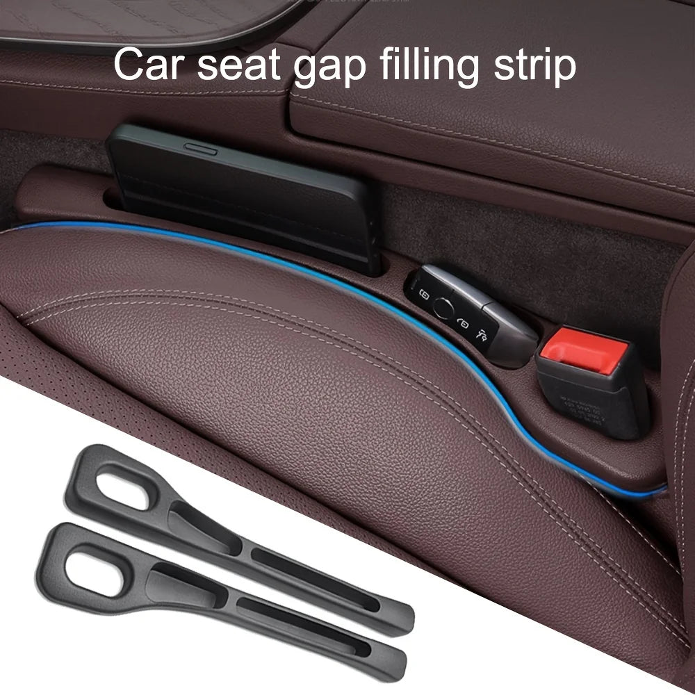 Car Seat Gap Storage Organizer – 2PC Waterproof PU Gap Fillers with Grooves